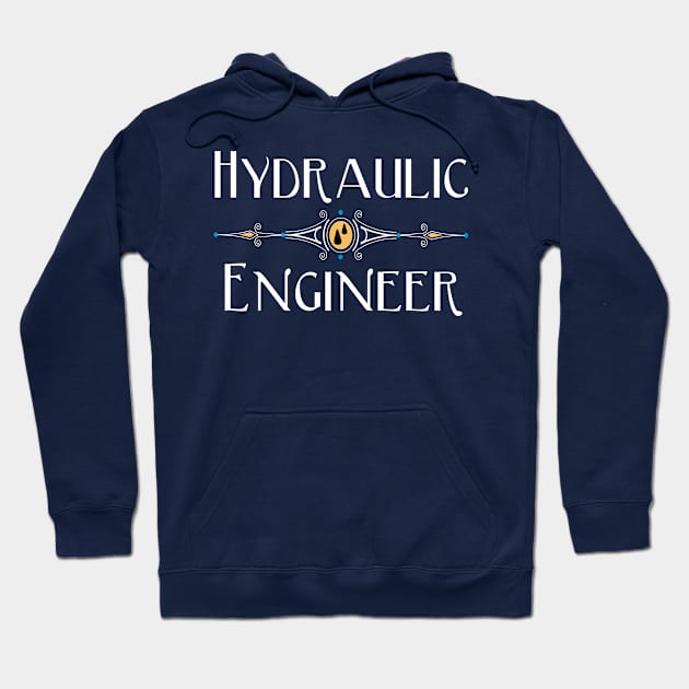 Hydraulic Engineer Decorative White Line Hoodie by Barthol Graphics